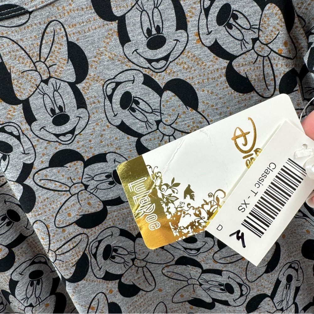 LuLaRoe Classic T Minnie Mouse Tee – Grey, NWT, Size XS - Picture 5 of 8